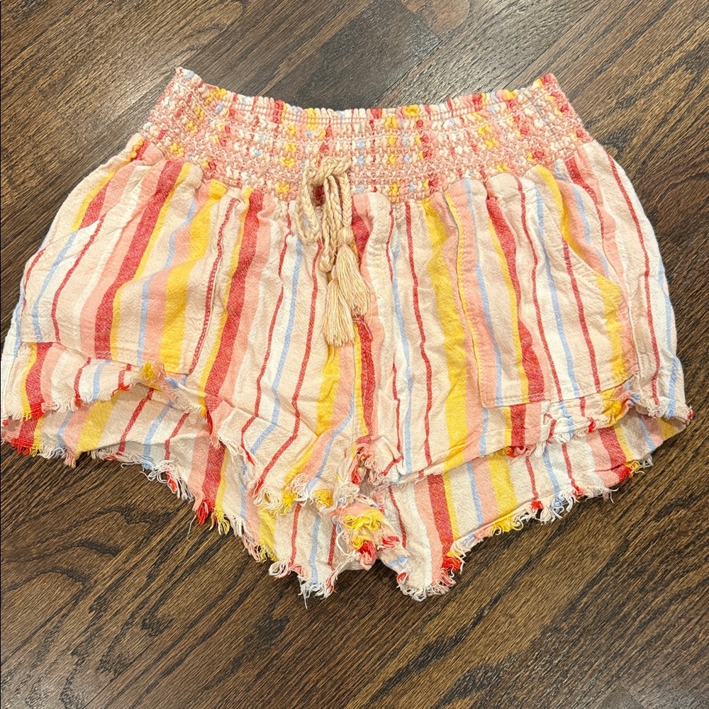 Rewash denim beach Striped Multicolor Women's Shorts stretchy